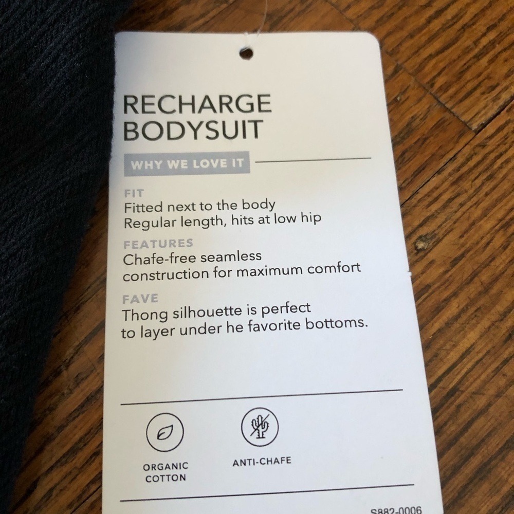 NEW athleta recharge Black Ribbed Bodysuit - Picture 2 of 3